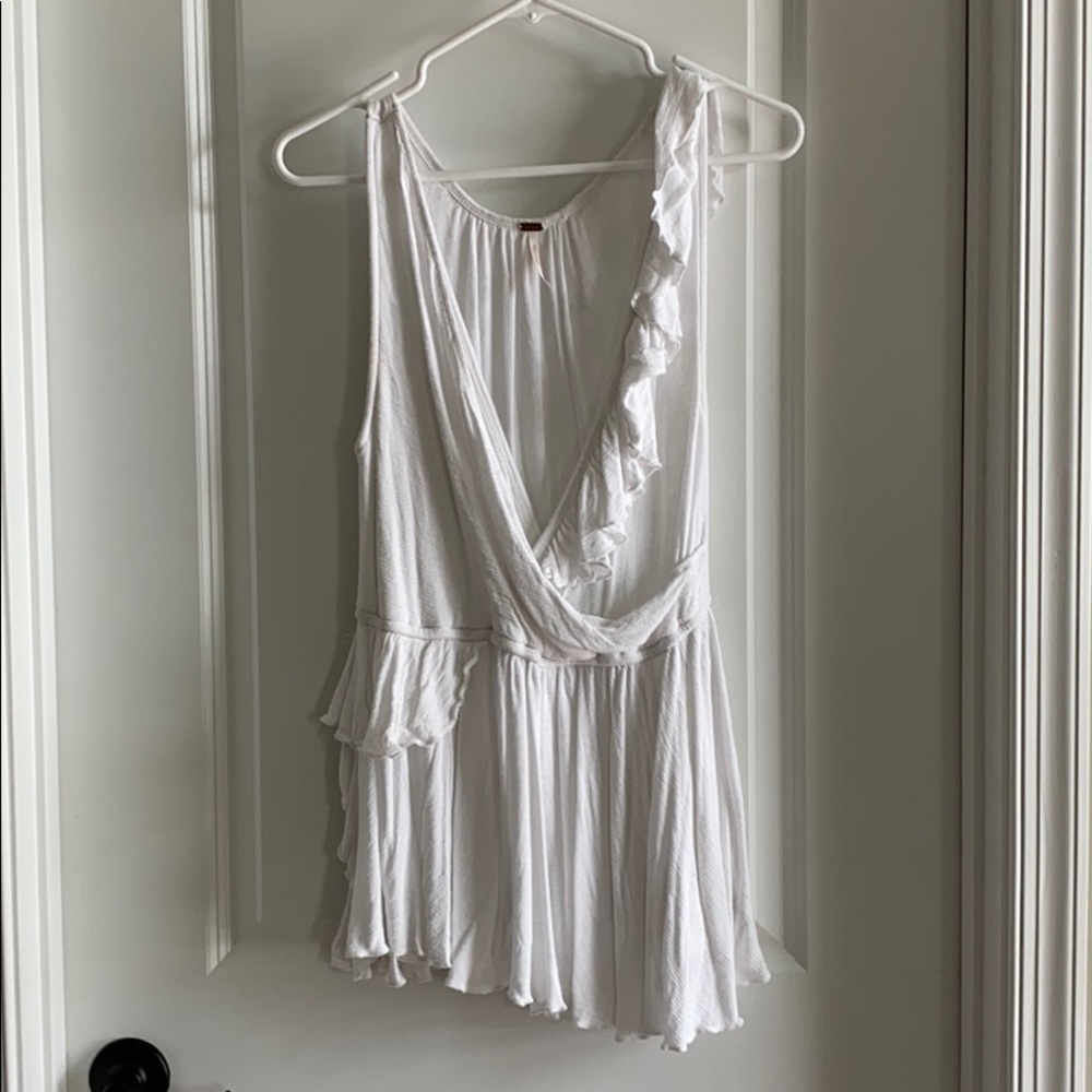 White free people tank top - large